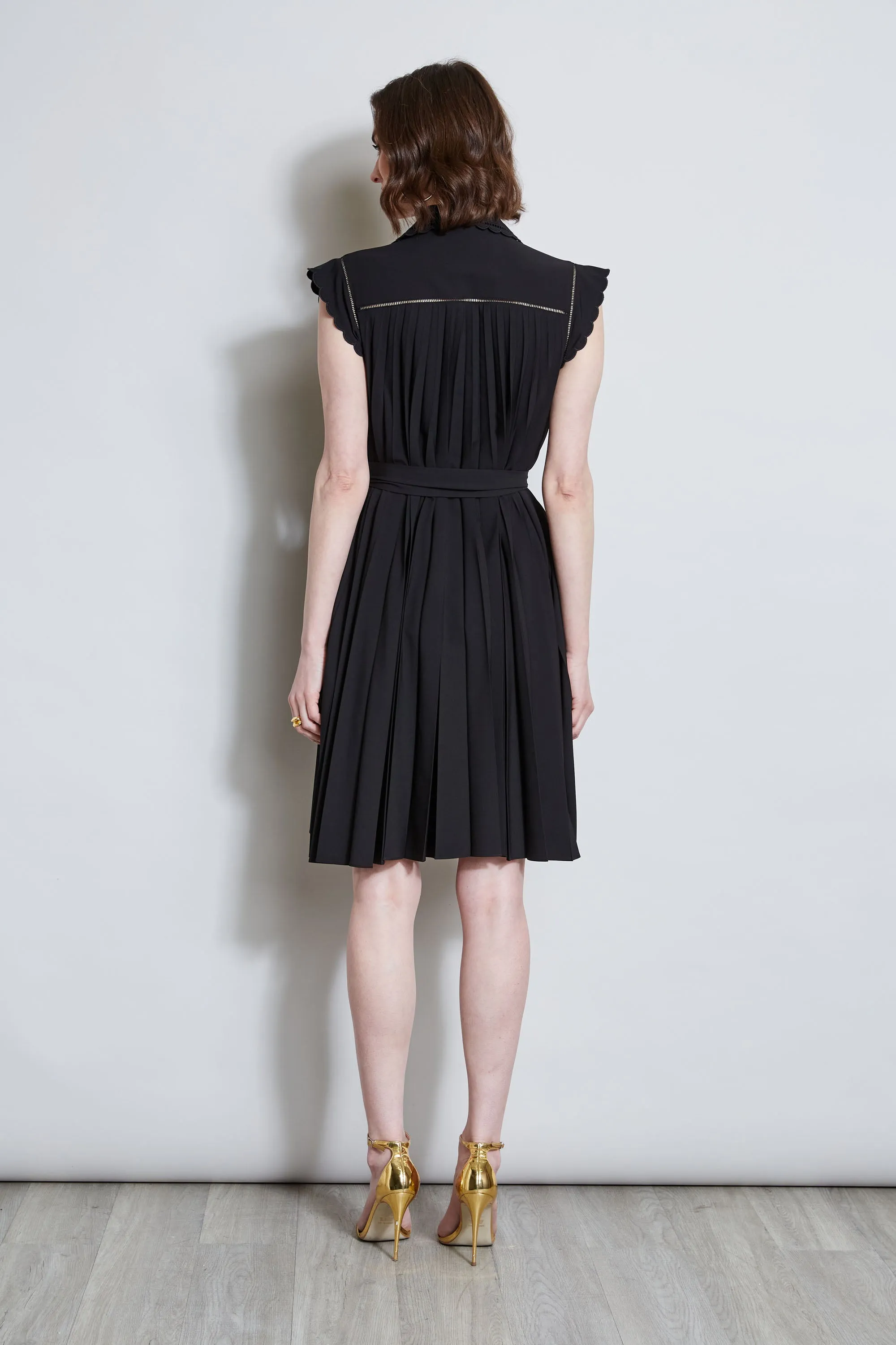 Pleated Scallop Dress