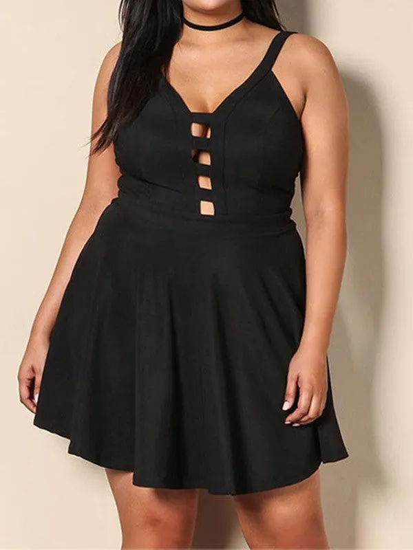 Plus Size Hollow Skirt Dress