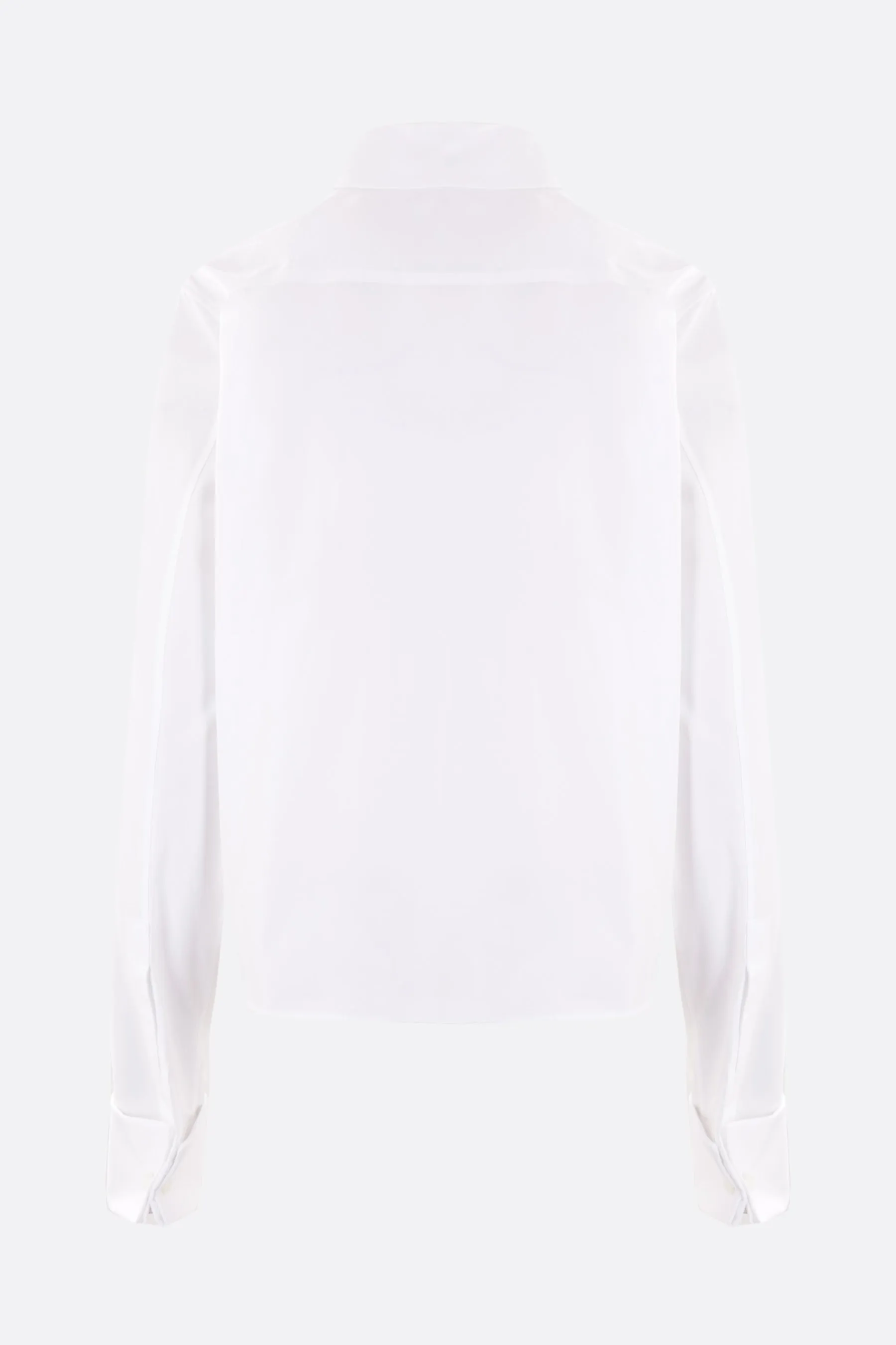 poplin shirt with pleated plastron