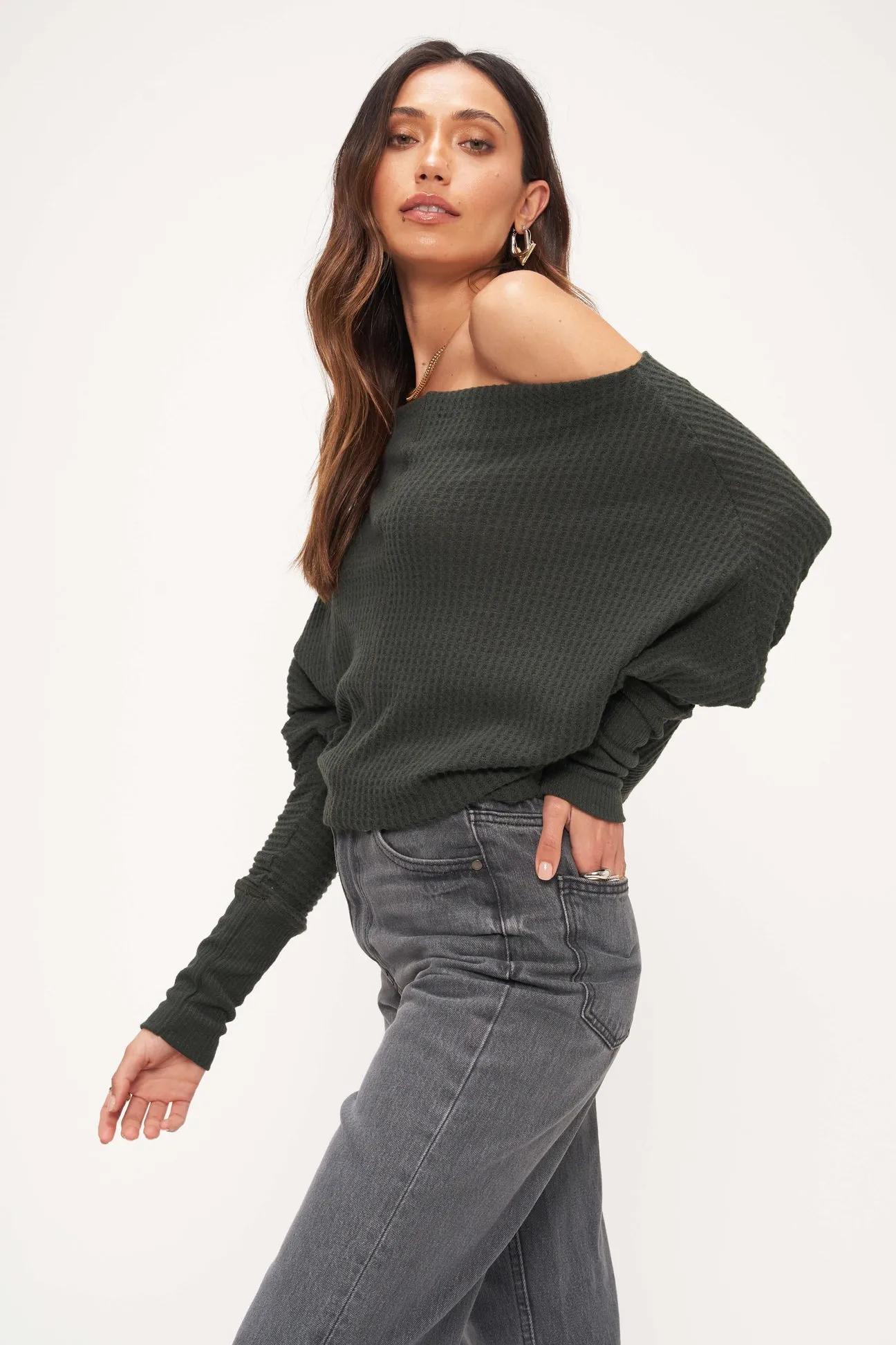 Project Social T Off the Shoulder Cozy Top