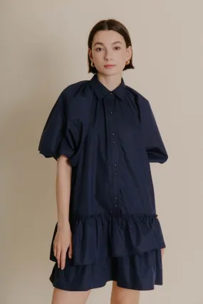 Ruffle Tiered Shirt Dress