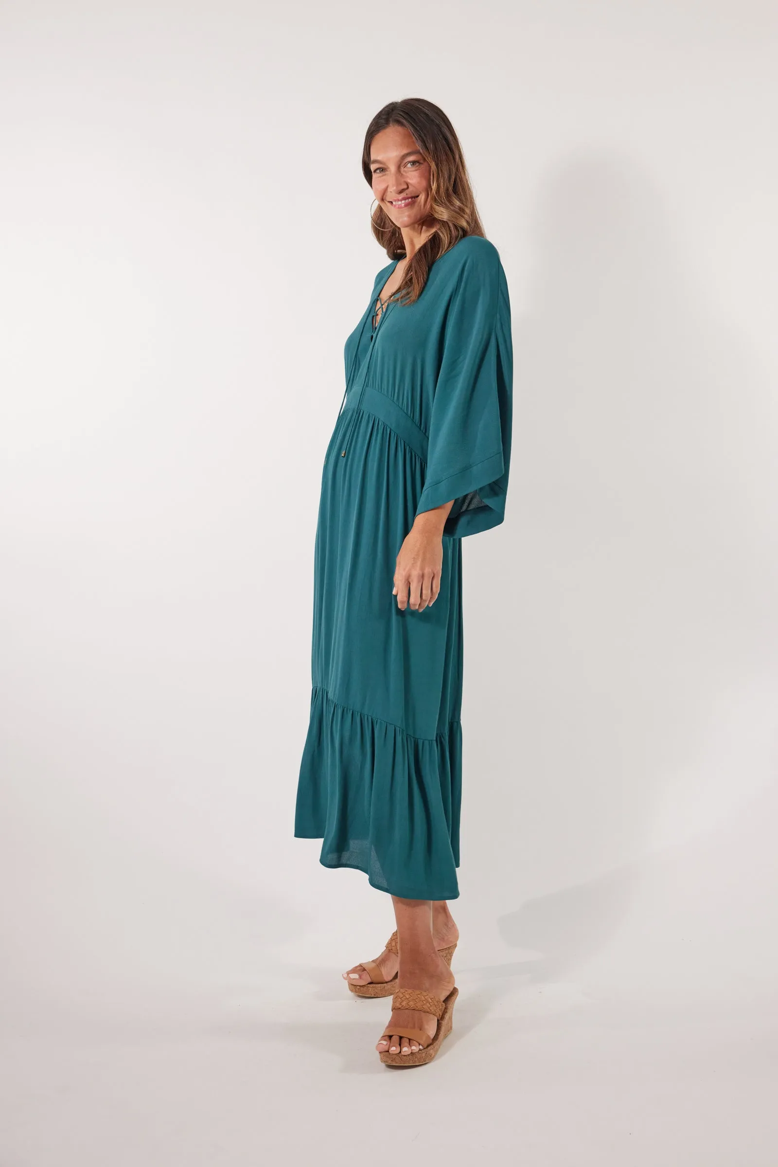 SALE - Botanical Relax Dress - Teal