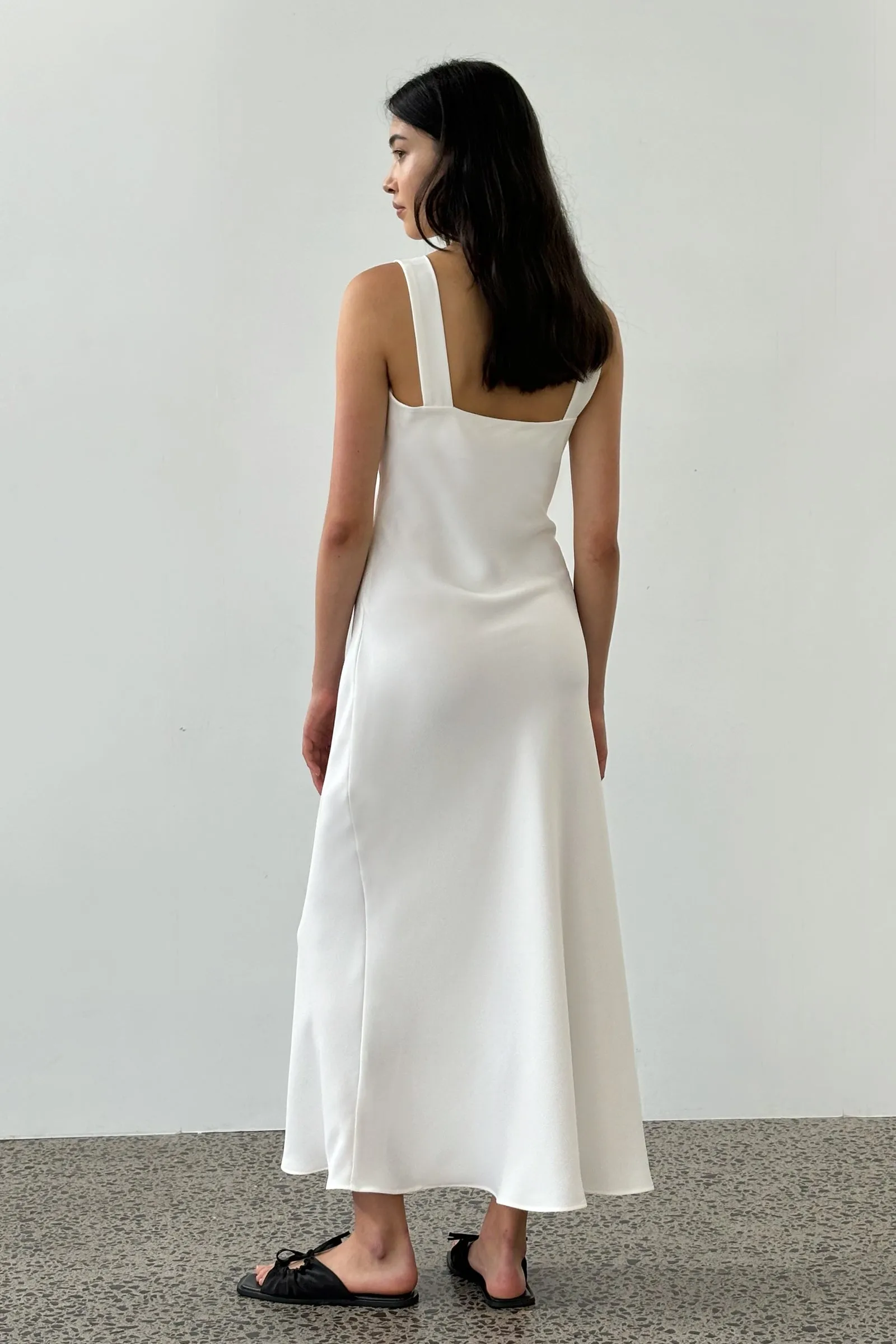 Sculpted Slip Dress in Ivory