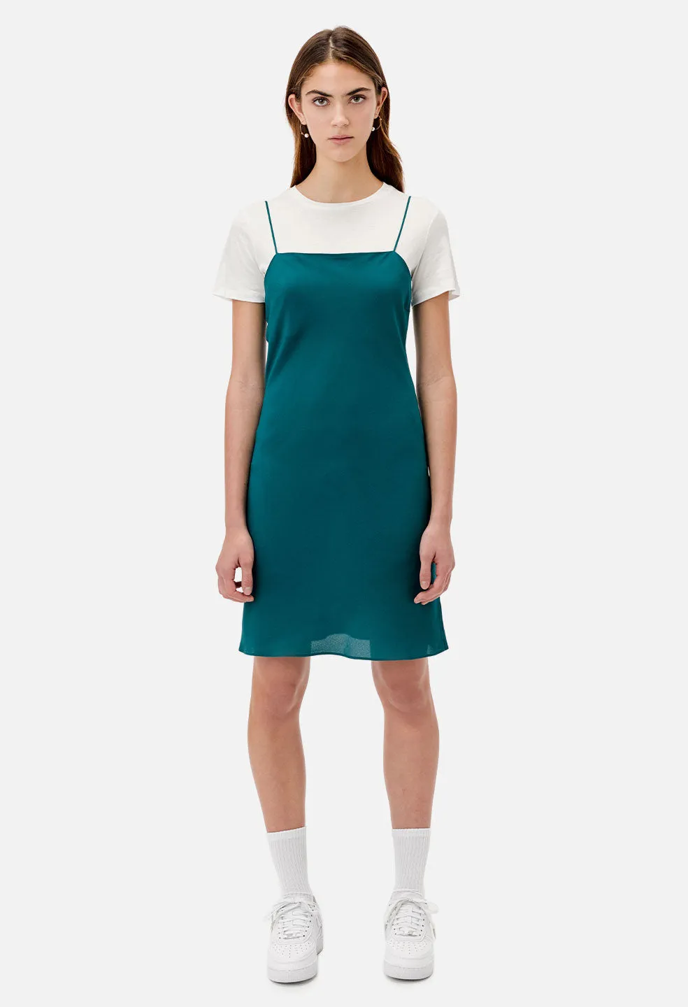 Sienna Silk Slip Dress / Teal