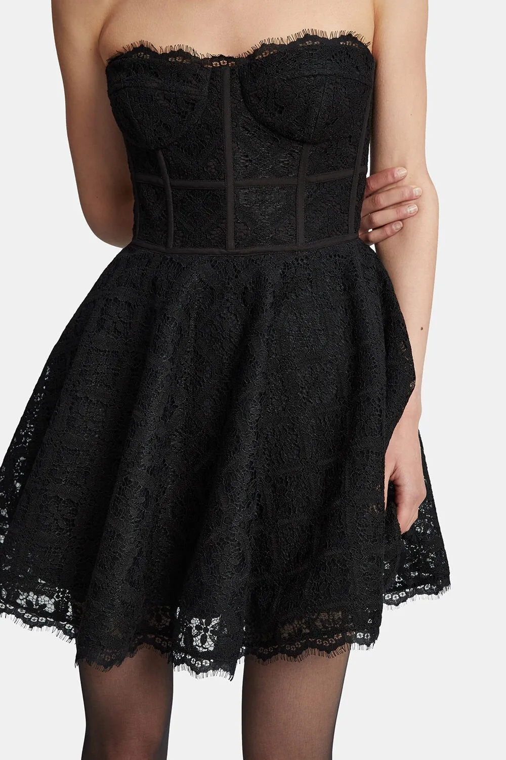 Skylar Lace Mini Dress - Black