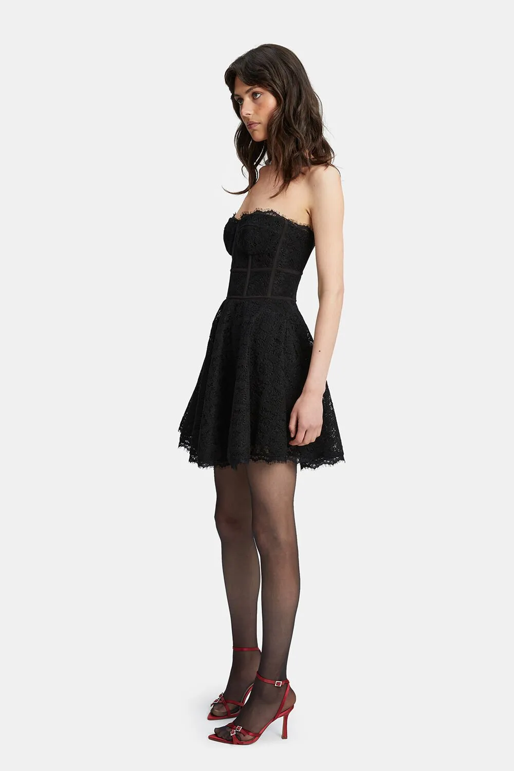 Skylar Lace Mini Dress - Black