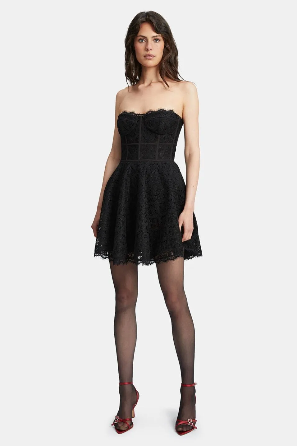 Skylar Lace Mini Dress - Black