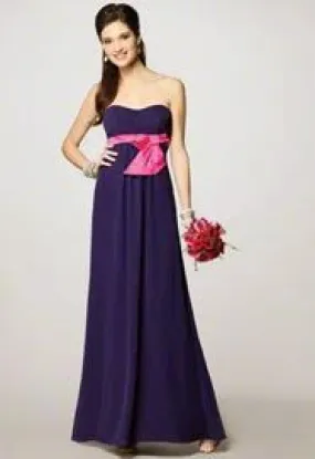 Strapless Chiffon and Satin Long Gown Size 12 Style 7285L