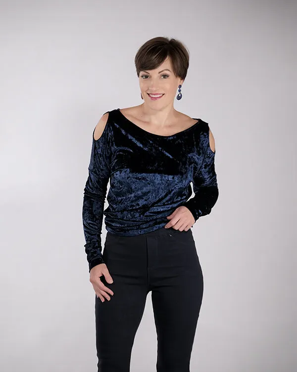 Tisha Top - Navy Velvet