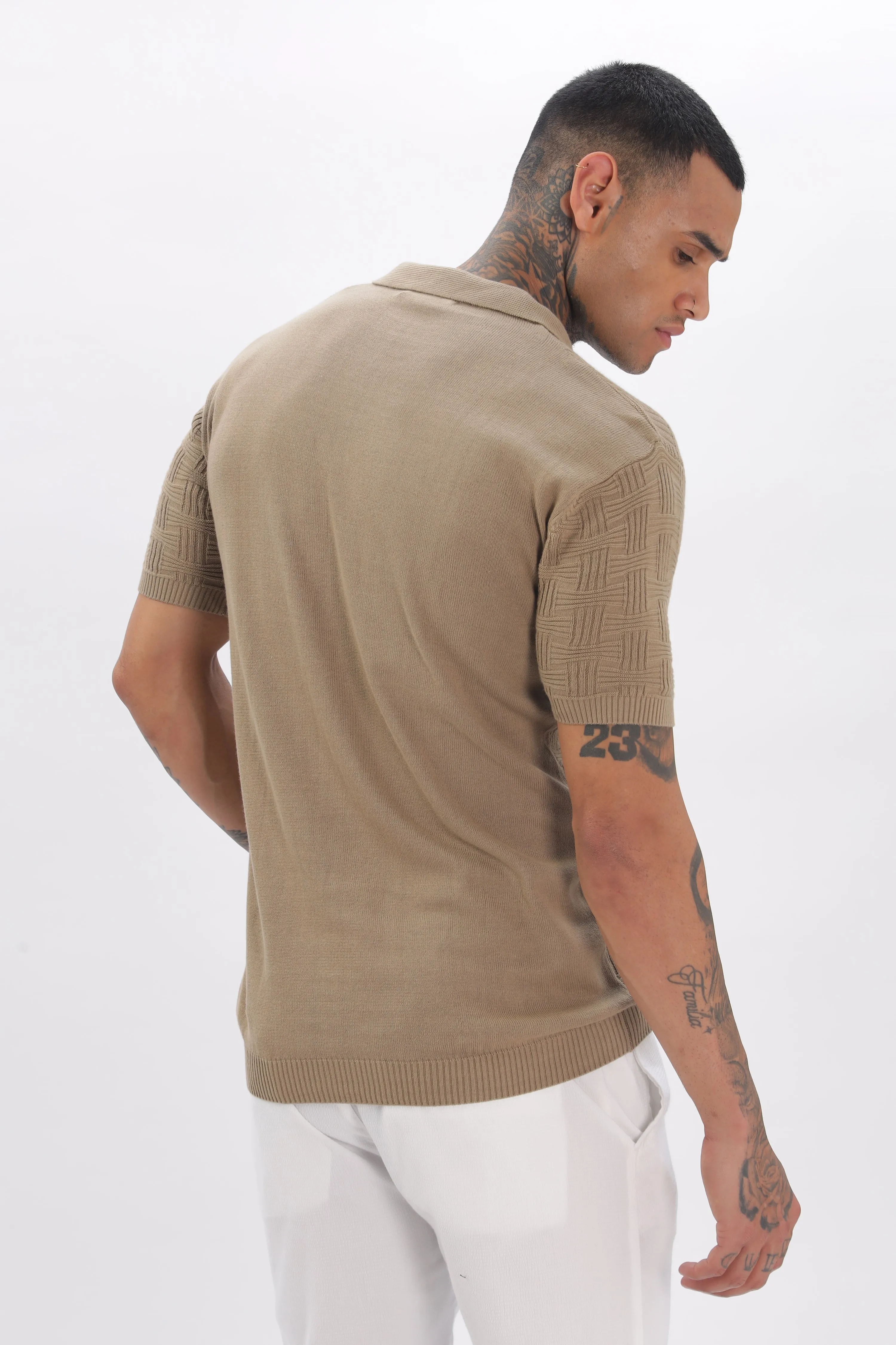 Urban Grid Polo Brown T-shirt