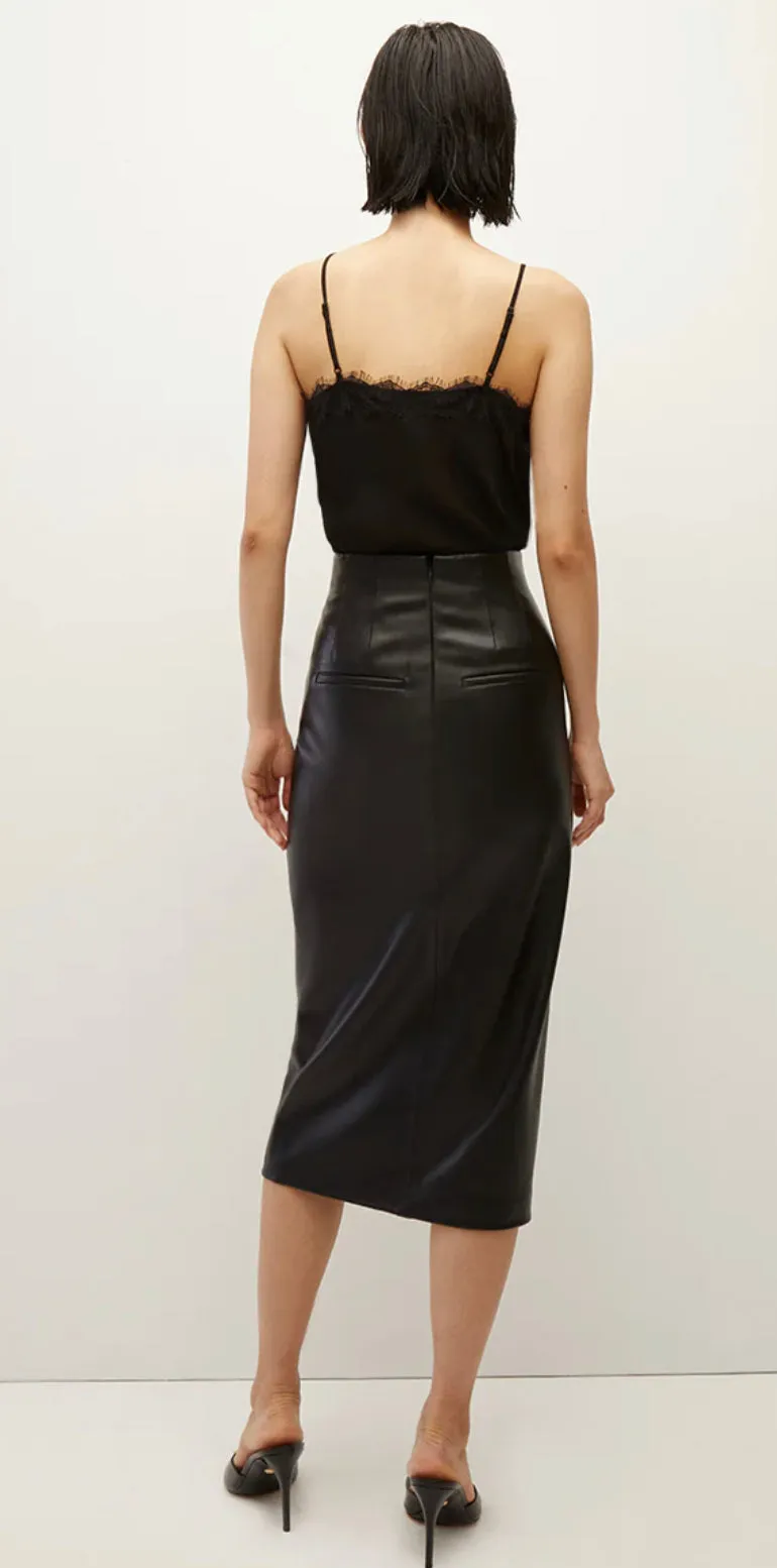 Veronica Beard - Chic Black Barrie Skirt Made of Vegan Leather