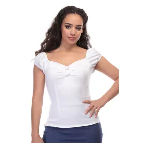 White 1950s Style Gypsy Top