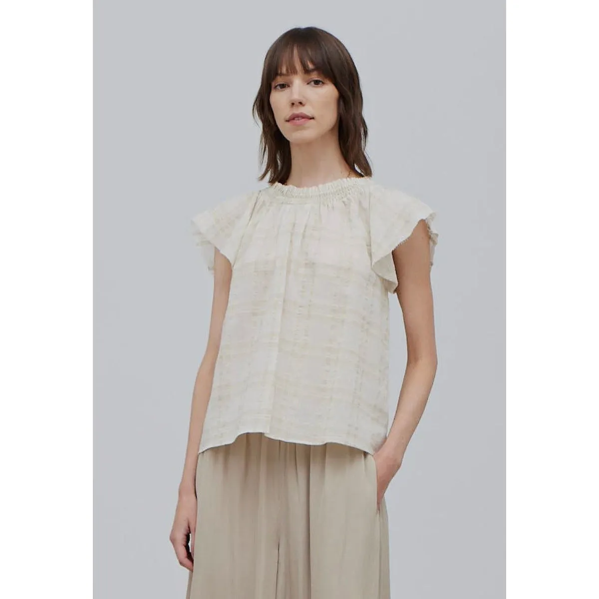 Whitley Cream Off the Shoulder Grade and Gather Top-SALE